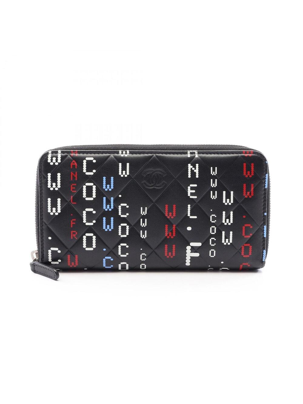 Chanel Typography Matelasse Zip Around #350078C88B